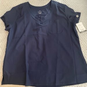 Beyond Scrubs ladies navy blue scrub top NWT